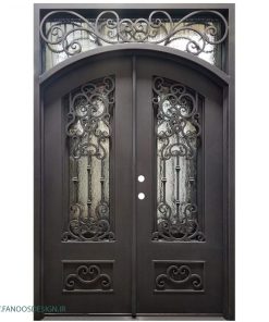 درب  ورودی فلزی با طرح شیشه مات کد 1212