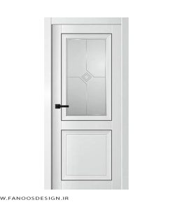 درب شیشه خور چوبی کلاسیک اتاق دو قاب کد 1198