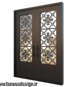 درب ساختمان فلزی فرفورژه کد 1316